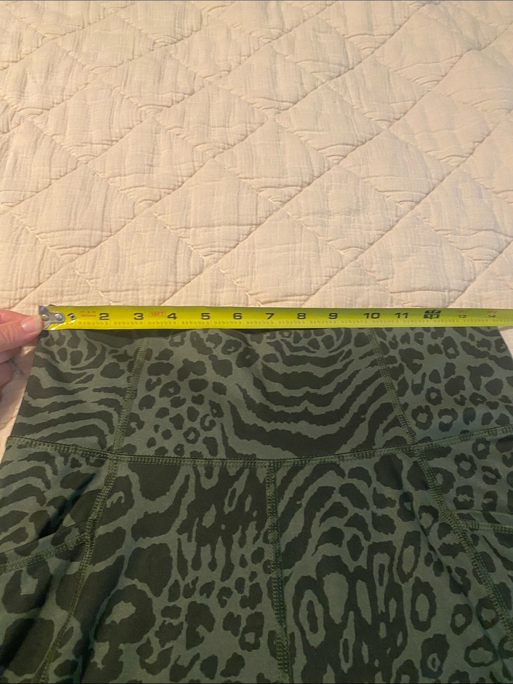 Olive Green Animal-Print High-Waist Active Leggings - Picture 3 of 12